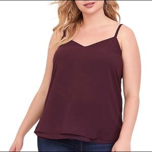 Torrid Double Layer Chiffon Maroon Cami Sz 1